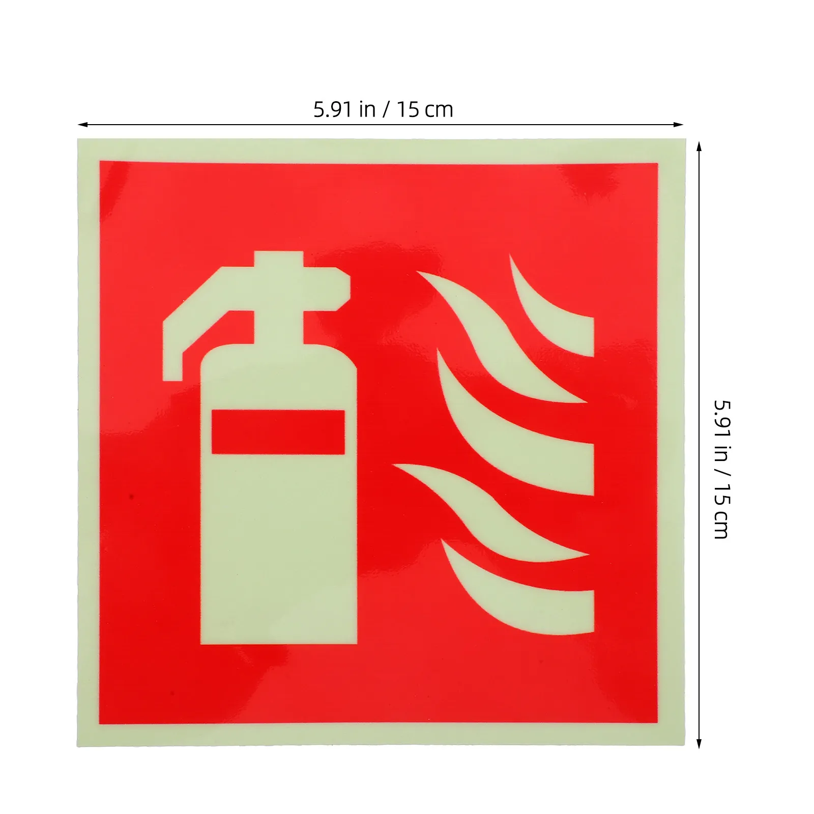 4Pcs Glow-in-The- Extinguisher Signs Self-Adhesive Luminous Safety Labels for Office Restaurant Retail Store Emergency