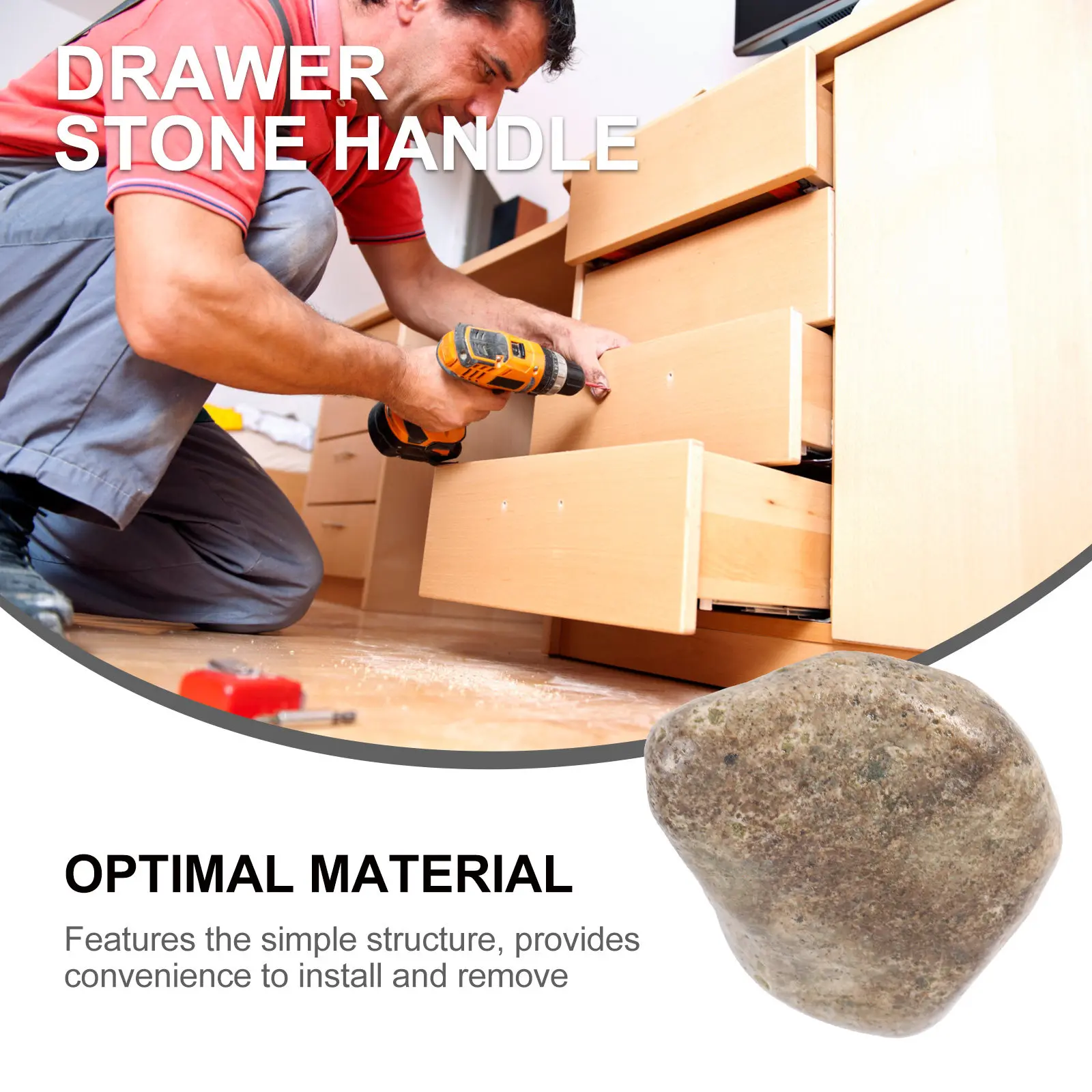 1Pcs Stone Cabinet Handle Sturdy Furniture Accessory Pull Handle for Wardrobe Drawer Door Hardware Replacement