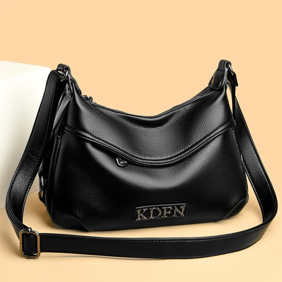 

Высококачественные кожаные повседневные сумки, винтажные однотонные сумки-тоут, женские сумки на плечо большой вместимости для женщин 2024, сумка A Main