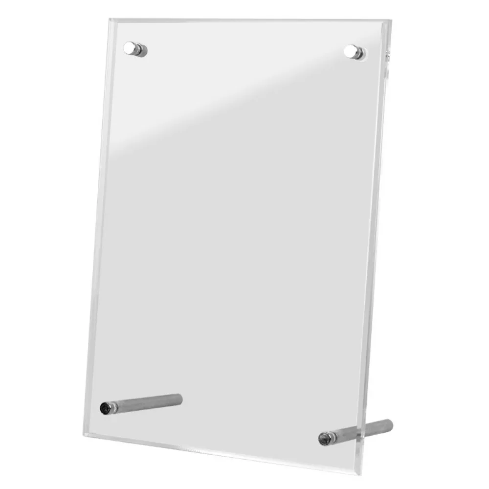 New Transparent Acrylic Photo Frame Tilted Design Clear Photocard Display Stand Modern Poster Display Stand Desktop view 2