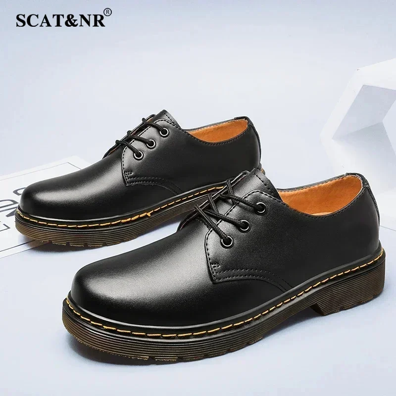 British Style Luxury Outdoor Shoes Brand Thick Bottom Oxford Shoes Lace Up Safety Shoes Beef Tendon Outsole Work Shoes Casual