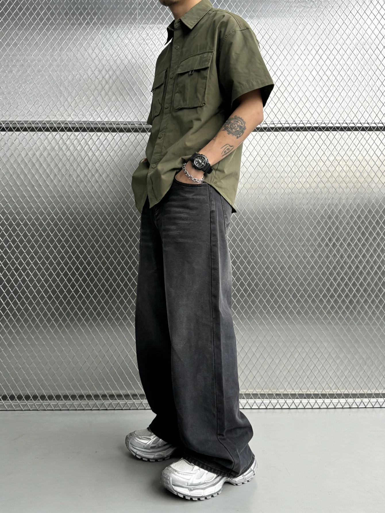 

Street Y2K Men's Wide-leg Jeans Versatile Pants For Dating Trips No Accessories Included