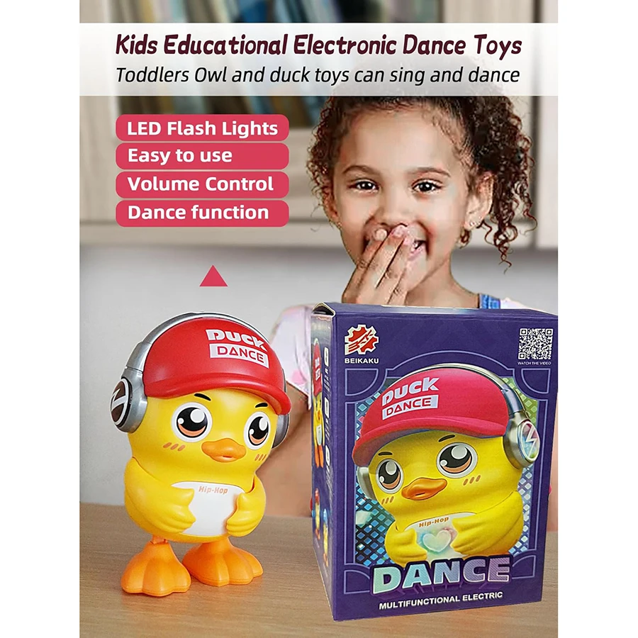 Música dança pato brinquedos com música leve para crianças bebê rastejando dança brinquedo musical para crianças brinquedos interativos musicais do bebê