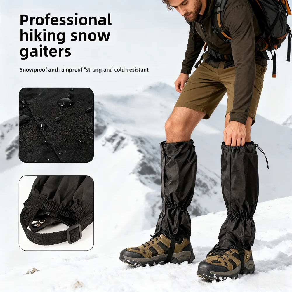 

Outdoor Snow Mountain Climbing Anti-Scratch Desert Hiking Zipper with Velcro Snow Gaiters Anti-Sand Leg Guards Sand Protectors