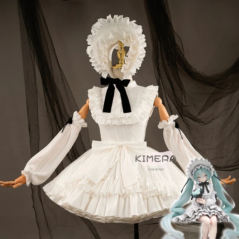 

Project Sekai Feat. Diva Mi Vintage Doll Cosplay Costume Dress Same Style Lolita Dress Girls Women Halloween Pure White Outfit