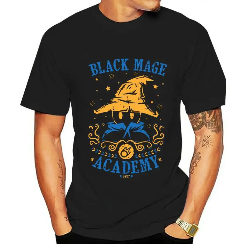 Black Mage Academy FFIX Game T-Shirt Final Fantasy 9 Vivi Tee ShirtTop Tee 100% Cotton Humor Men Crewneck Tee Shirts O-Neck