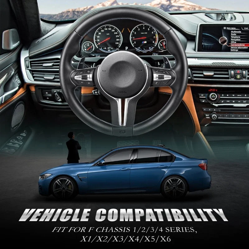 الجلود الداخلية عجلة القيادة صالح لسيارات BMW F10 F20 F30 F32 F36 F80 F82 M3 M5 E90 E87 E84 E70 الرياضة عجلة القيادة اكسسوارات السيارات #3
