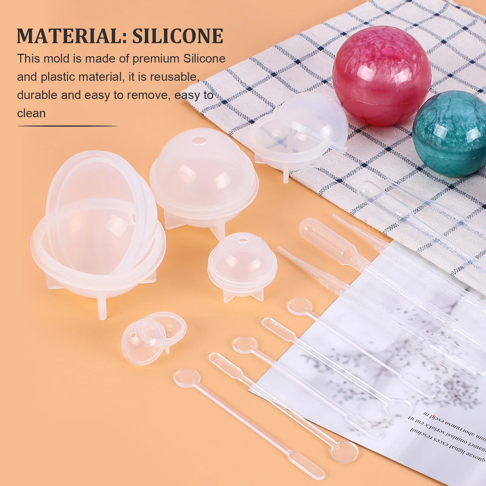 

1Set DIY Crystal Ball Ornament Mold Reusable Silicone Craft Mould for Handmade Ball Decor Accessories DIY Accessories
