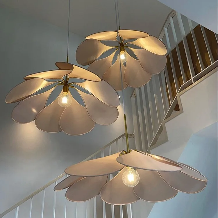 

Fabric restaurant pendant light living room bedroom bed and breakfast tea room bar designer creative personality petal art light