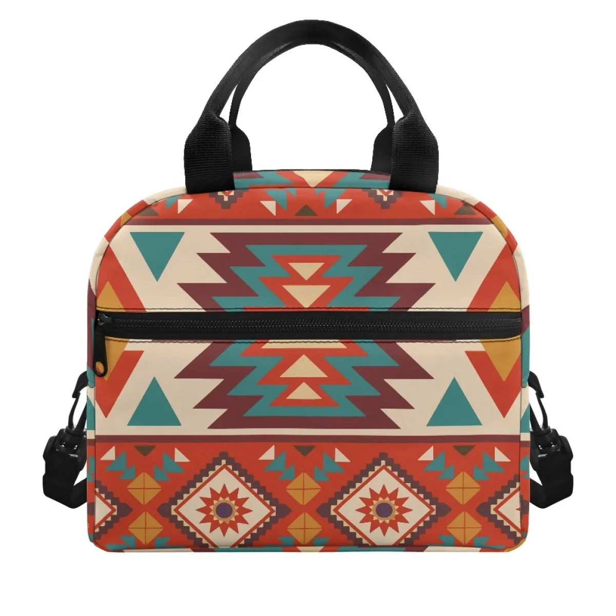 Tribal Ethnic Style Lunch Box for Women Stylish Beautiful Thermal Lunchbox Lightweight Multiple Pockets Picnic