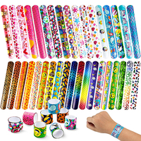 12pcs Cartoon Slap Bracelets Dinosaur Unicorn Pattern Slap Band Toy Kids Birthday Party Favor Classroom Prize Gift Goodie Filler