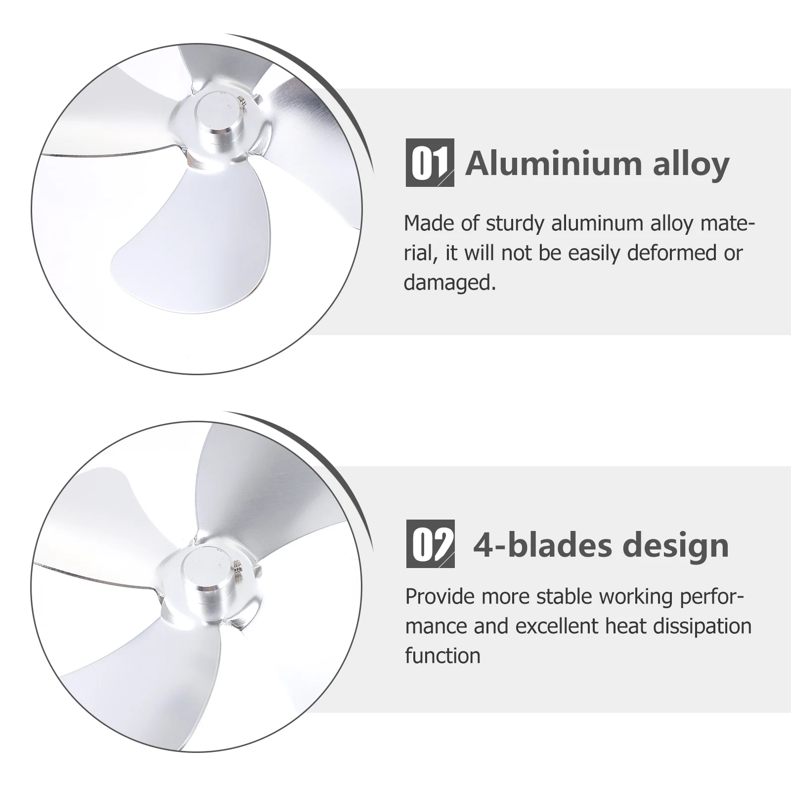 

4-Blades Replacement Aluminium Alloy Stove Fan Blades for Heat Powered Wood Burning Stove Fireplace Fan Parts Accessory