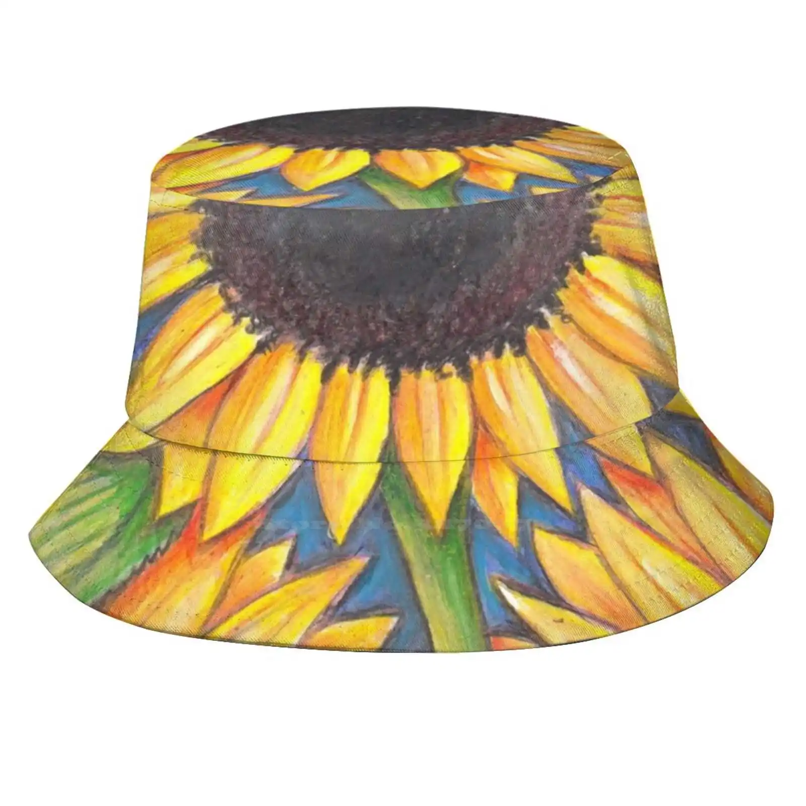 Sunflowers Flat Top Breathable Bucket Hats Sunflower Com Marinac41 Pencil Naure