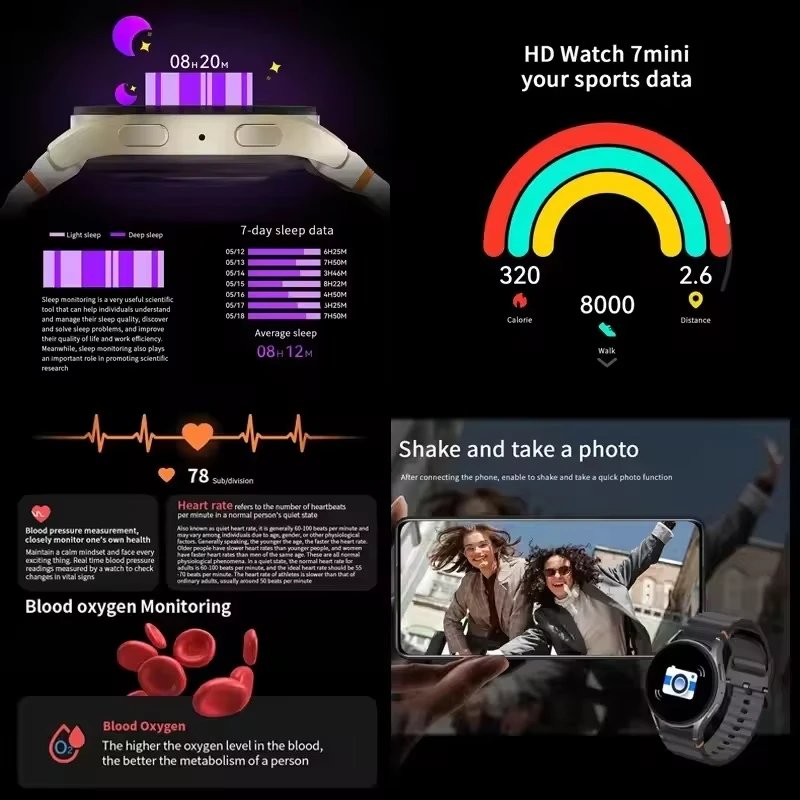 2025 الرائد الجديد المرأة موضة ساعة ذكية بلوتوث الاتصال مراقبة الصحة إنذار الرجال الرياضة Smartwatch هدايا العيد #6