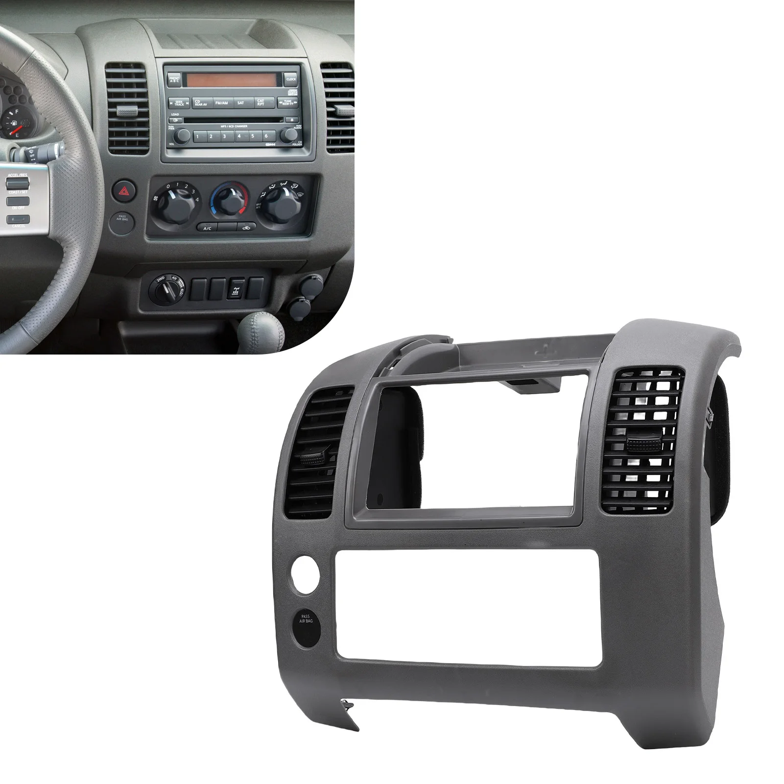 

Center Dash Console Instrument Panel Bezel Protective 68259 ZP16D Scratch Proof Replacement for Frontier 2005-2020 for Vehicle