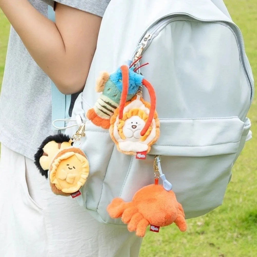 ソフト海洋動物キーホルダーかわいいロブスターふわふわタコキーリングシミュレーション PP 綿漫画ぬいぐるみペンダント家の装飾