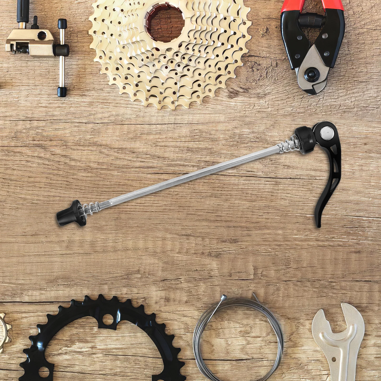 

Quick Release Skewer Set for Mountain Bike 142mm Extended Steel Axle Front Rear Wheel Compatible Road Mountain