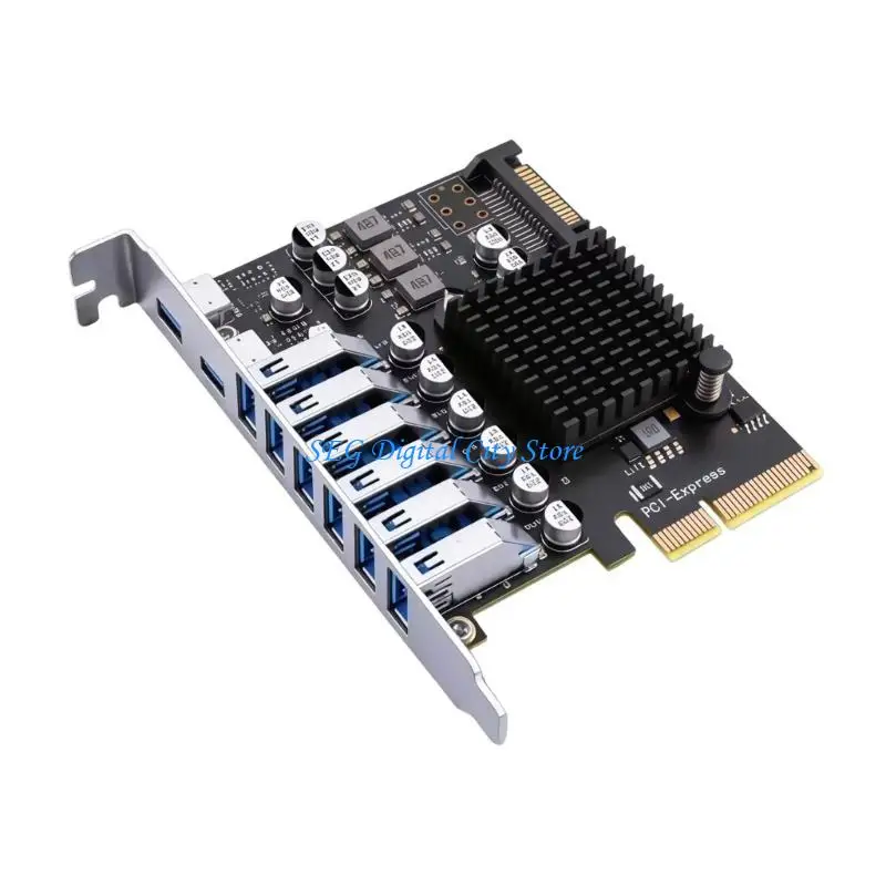 U75B PCIe to USB Desktop Device Access Card with 6 USB-A and 2 USB C for Offices