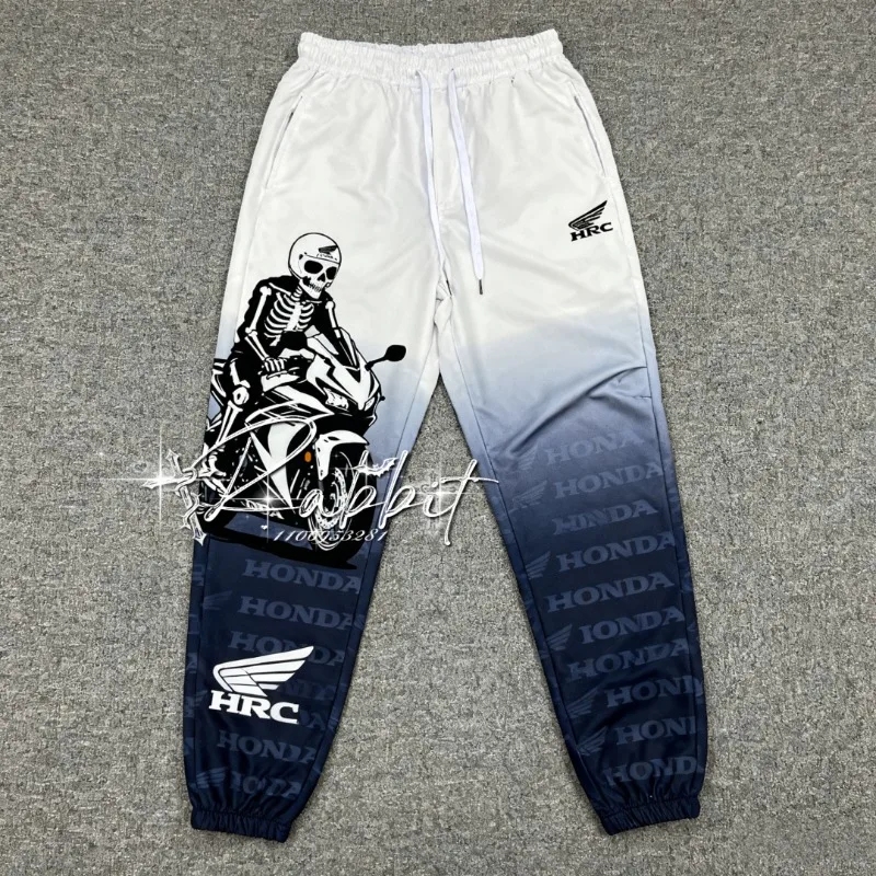 

2025 New Honda HRC Racing Team Outdoor Cycling Speed Drying Sunscreen Pants Men's Fashion Street Retro Motorcycle Sports Pants