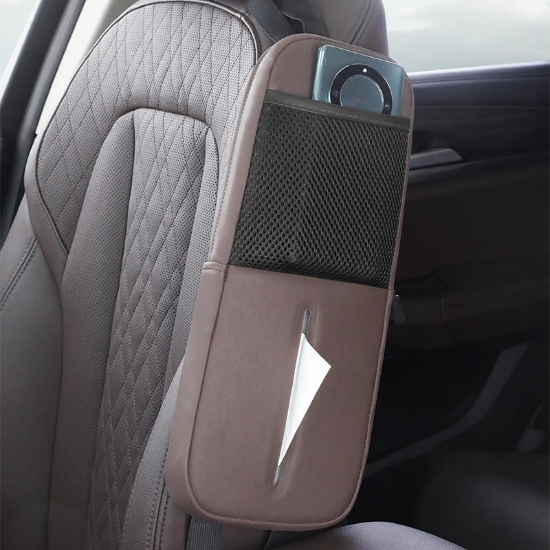 

1pc Car Seat Gap Filler Organizer, Multifunctional Storage Bag with Tissue Box Holder, Phone & Key Pocket, Universal Fit