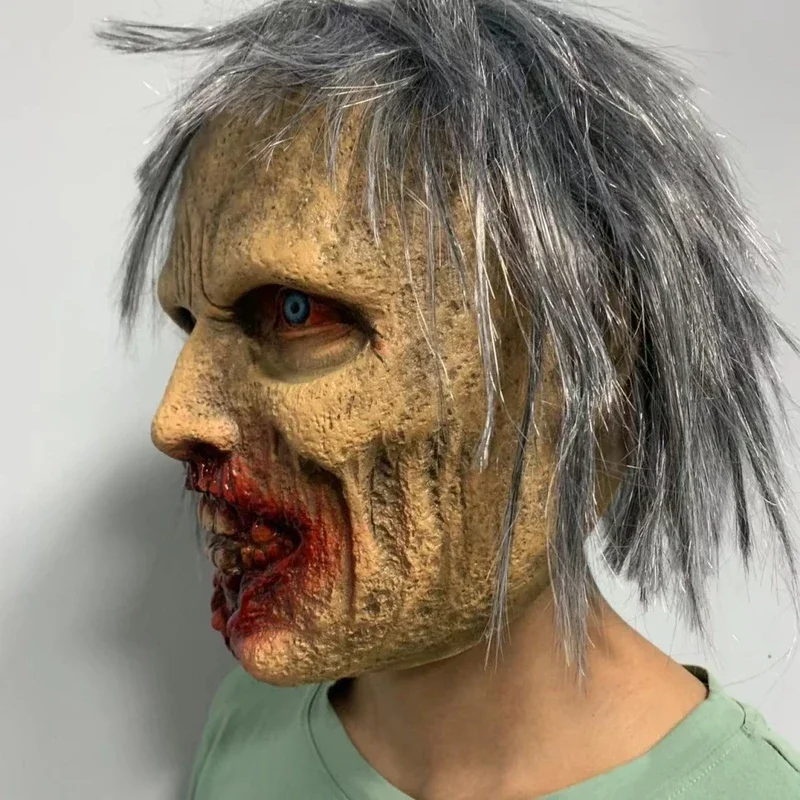 Masque de Zombie Réaliste Effrayant pour Halloween, Robe de Barrage d'Horreur, Équipement de Sauna, Maison Hantée, Accessoires de Cosplay, MN4