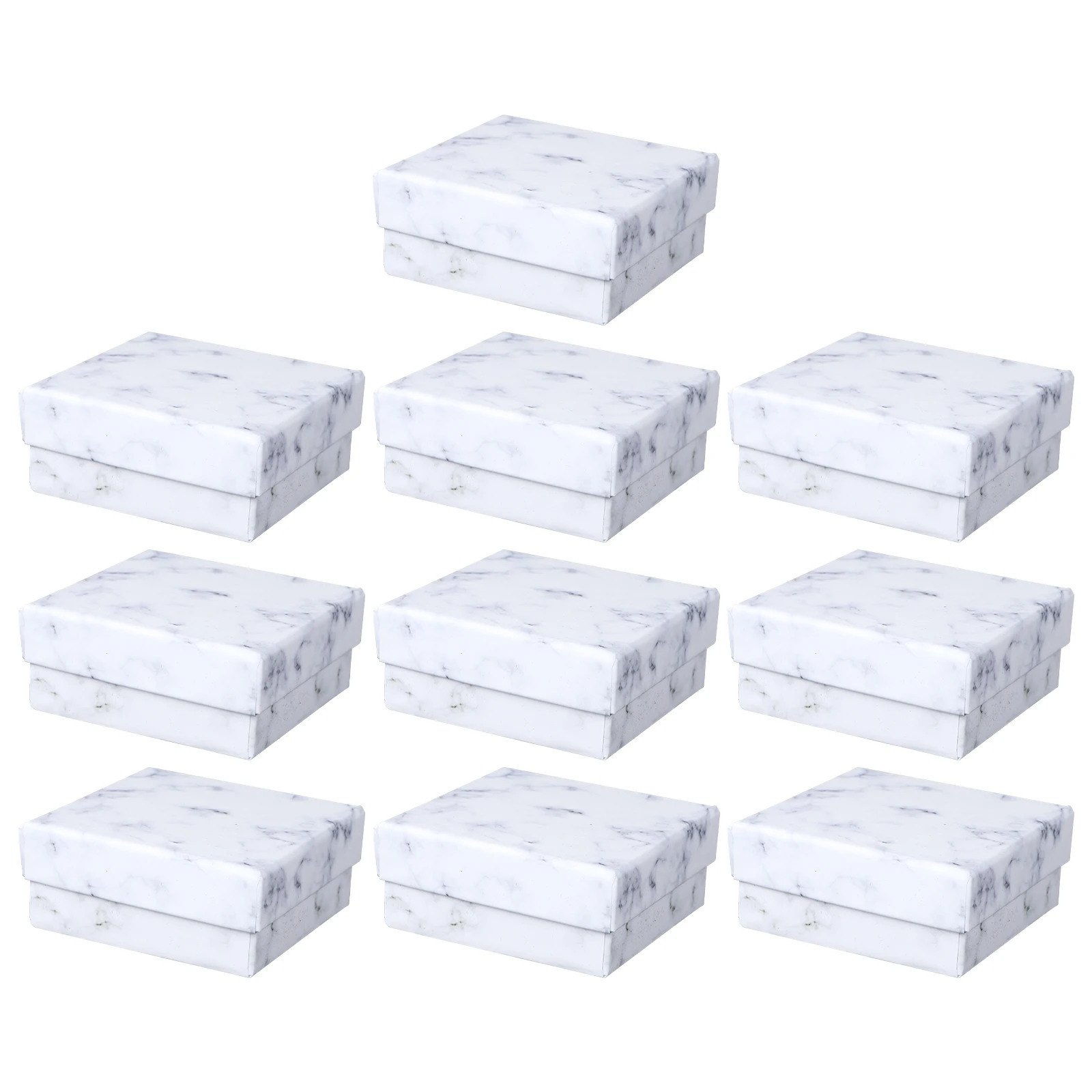 

10 Pcs White Marble Jewelry Box Gift Packing Container Earrings Ring Necklace Bracelet StorageVintage Eco Friendly Safe Odorless