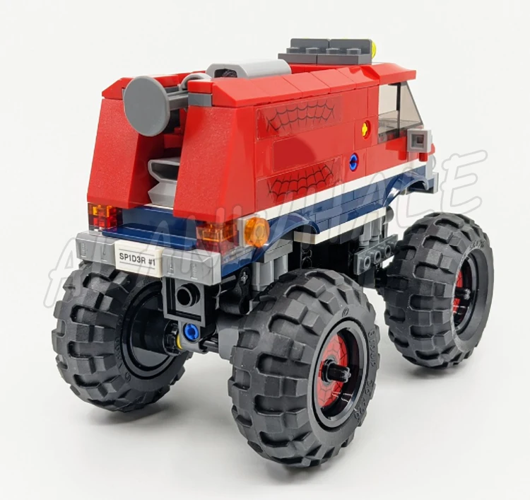 463pcs Super Fighter Spider Monster Truck vs. Mysterious Villain Net Launcher 11637 Building Blocks Toy Compatible With Model