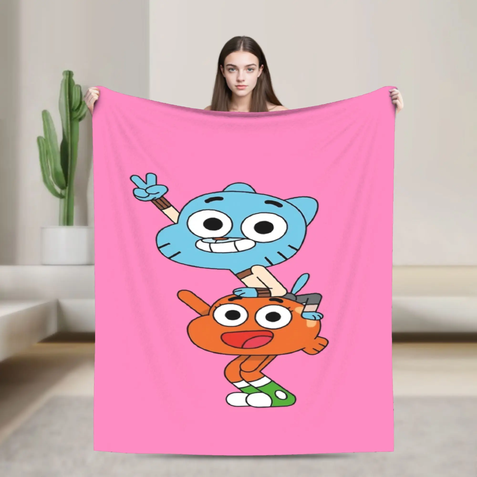 Gum Ball Darwins Blankets Amazing World Of Gum Ball Flannel Vintage Warm Throw Blankets for Bedding Lounge Decoration