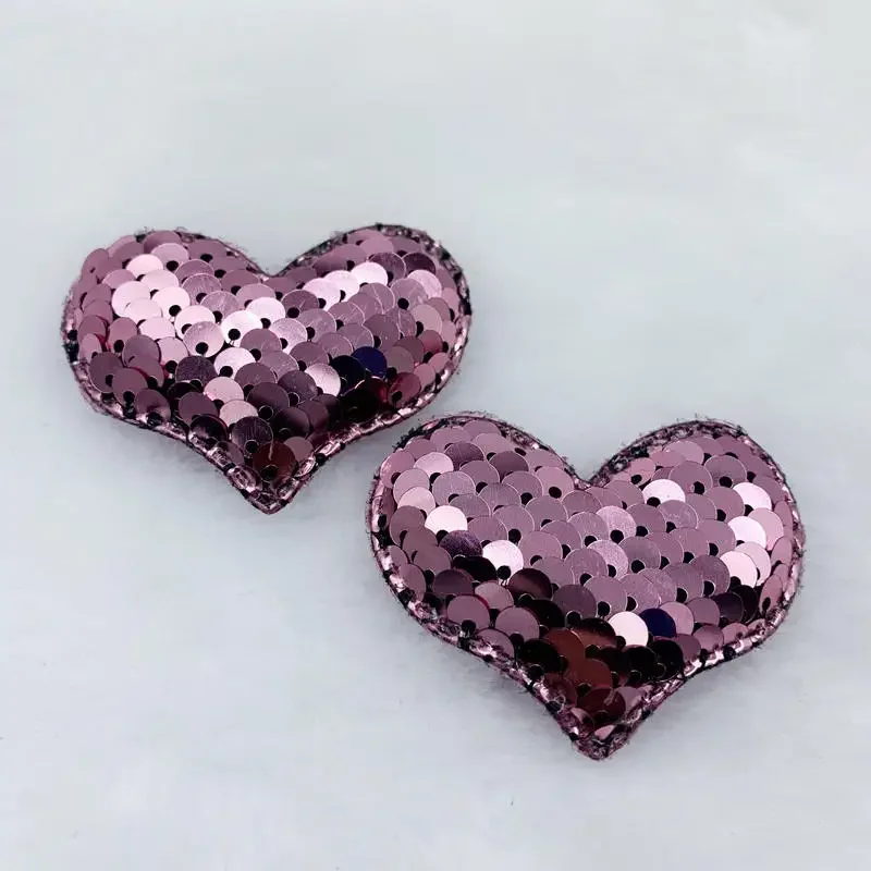 Accessories Sequins Reversible Mermaid Scale Heart Patch Hair Accessories Headdress Decoration Girls DIY Project 41*54mm 10pcs