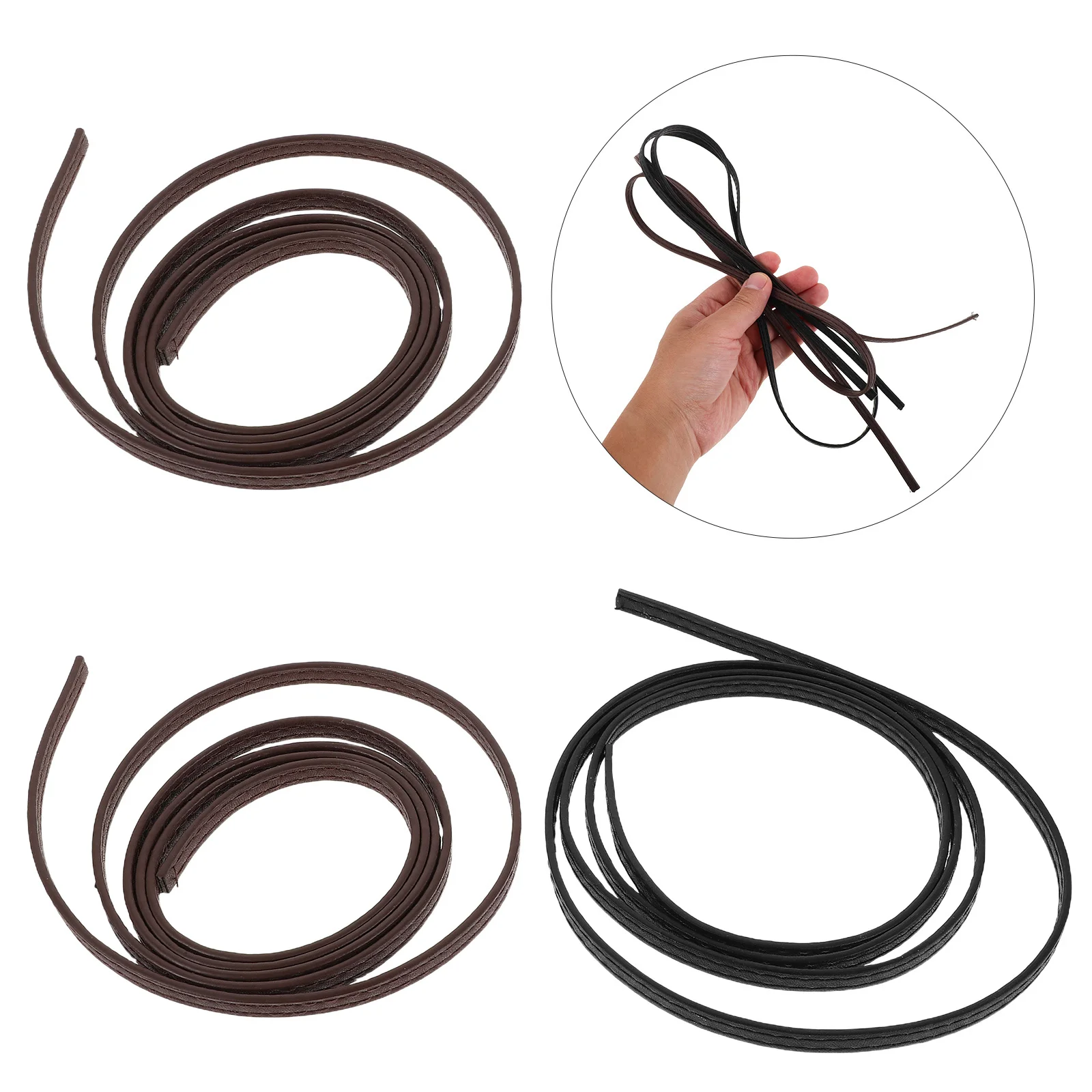 

8Pcs Flat PU Cord 6Mm Double Stitched Strong Craft String for DIY Bracelet Necklace Wristband Rope Jewelry Making