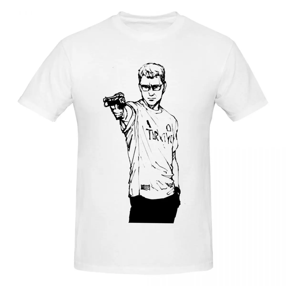 

Men Yusuf Dikec Turkish Shooter T Shirt Vintage Oversized Cotton Sleeve Custom T-shirt