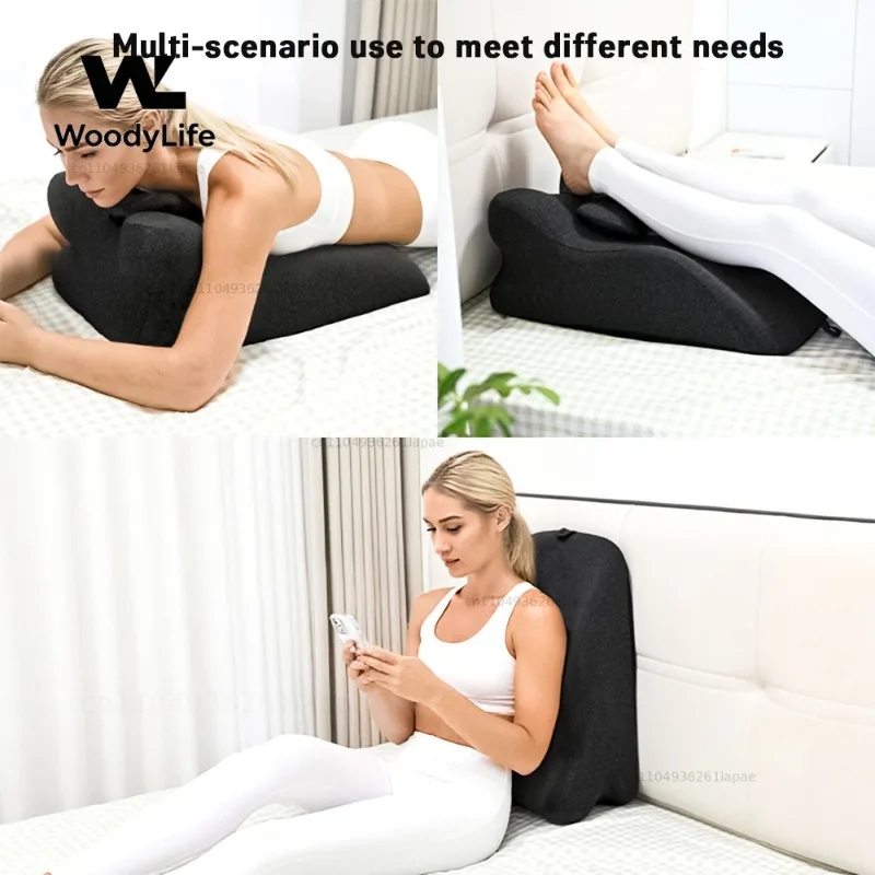 Ergonomic Memory Foam Bed Wedge Pillow for Acid Reflux or Sleeping with New Prone Position Ergonomic Pillow for Reading, Couple'
