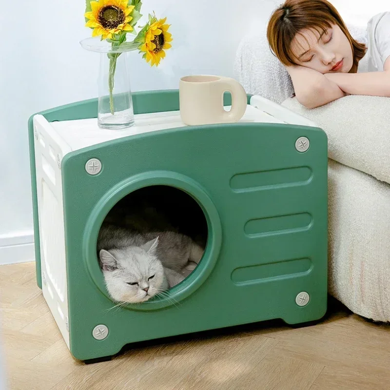 Cat kennel all seasons universal small dog house kennel outdoor enclosed cat house rainproof stray cat kennel in summer
