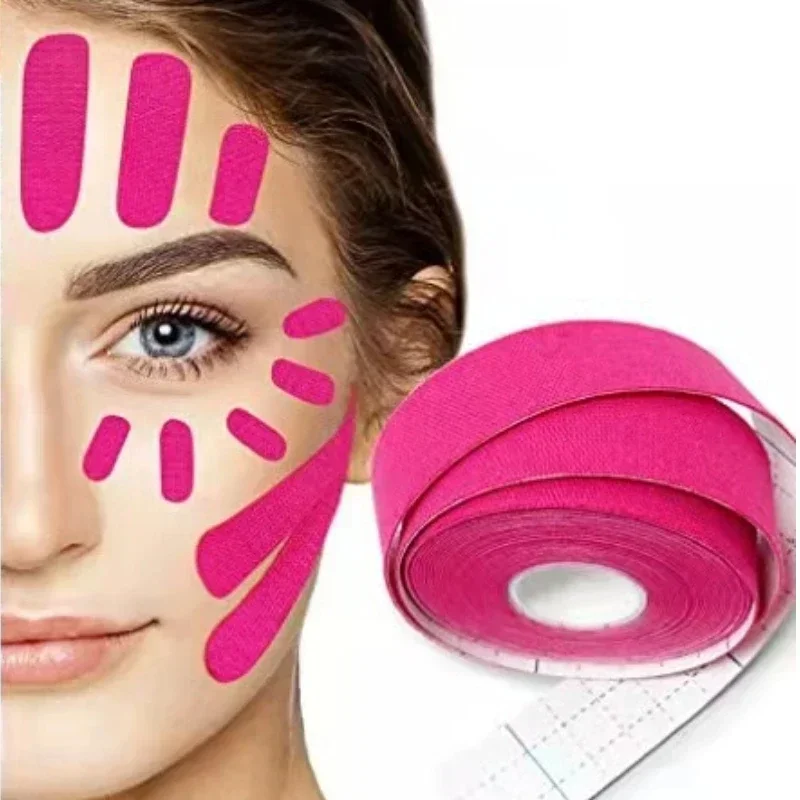 Herramienta de cuidado de la piel Facial, vendaje protector, cinta de línea en V para cara, cuello, ojos, Lifting, eliminador de arrugas, kinesiología, 2,5 CM x 5M