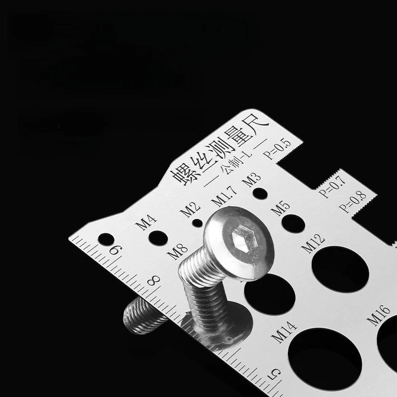 Screw Thread Pitch Gauge Ruler Measuring Tool Bolt Nut Metric Machining Threads Screw Cutting Gauge Angle Model Measuring