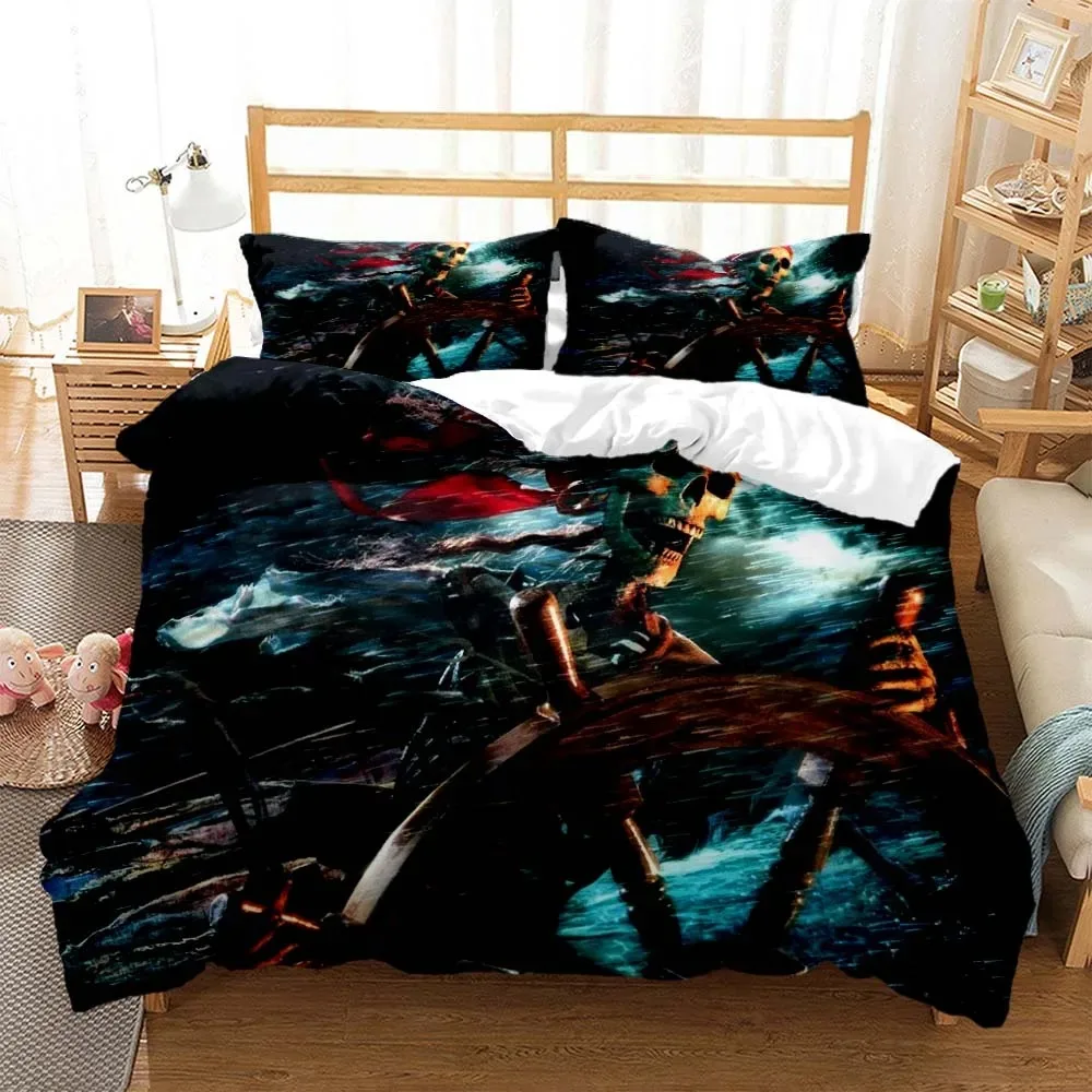 Disney Pirates of the Caribbean Quilt Cover 3D Print Bedding Set Pillowcase Twin Full Queen King Size Bedding Sets