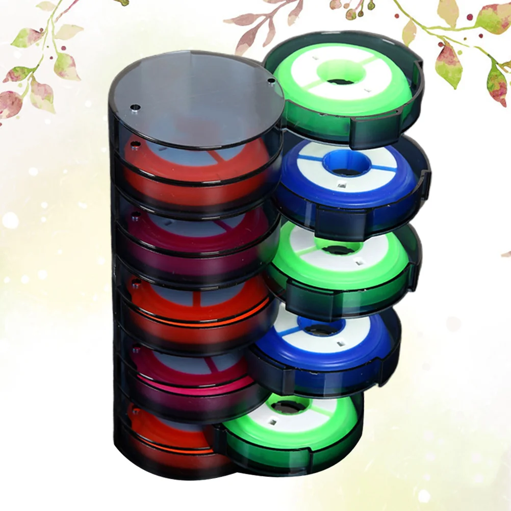 10-pcs-linha-de-pesca-bobina-de-silicone-carreteis-rotativos-multi-purpose-duro-abs-mainline-organizador-equipamento-de-pesca-grande-arco-iris