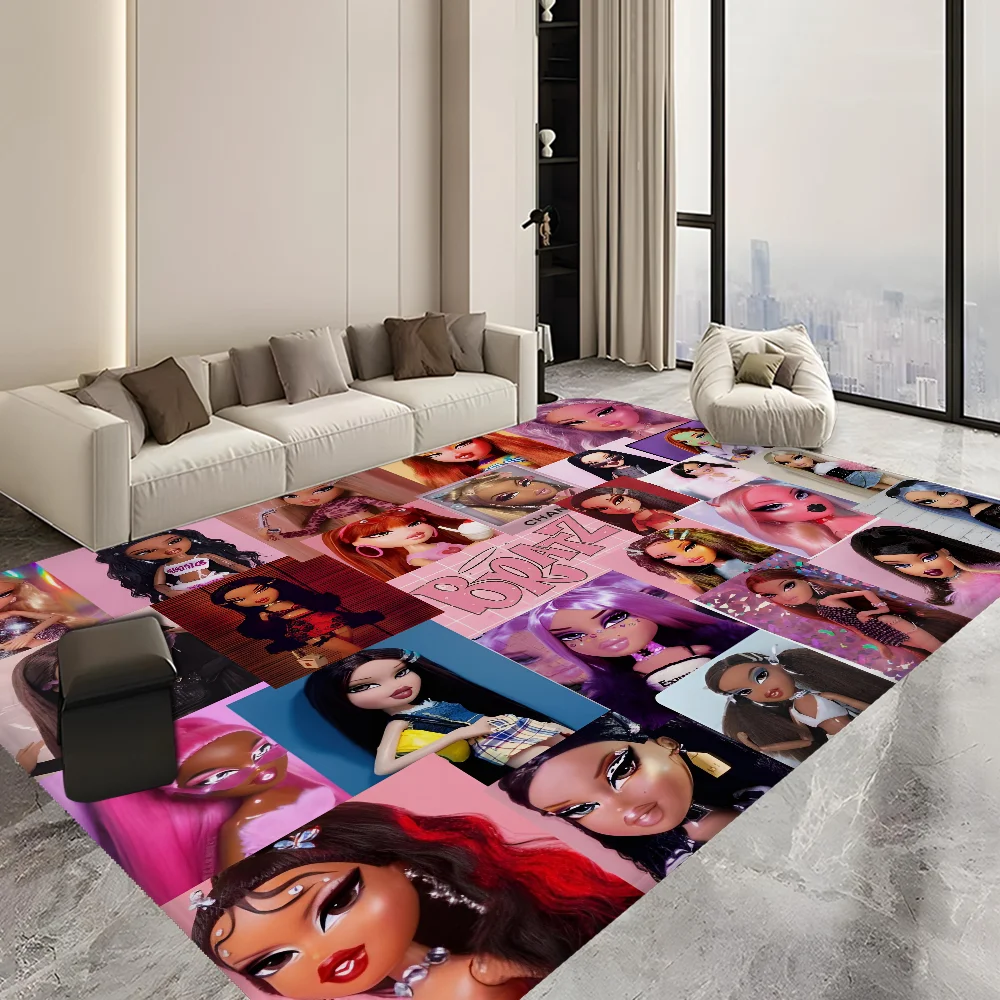 Lovely Bratz cartoon printed  Floor Mat Kids Room Bedroom Decoration Balcony Anti-Slip Doormat Living Room Welcome Rug