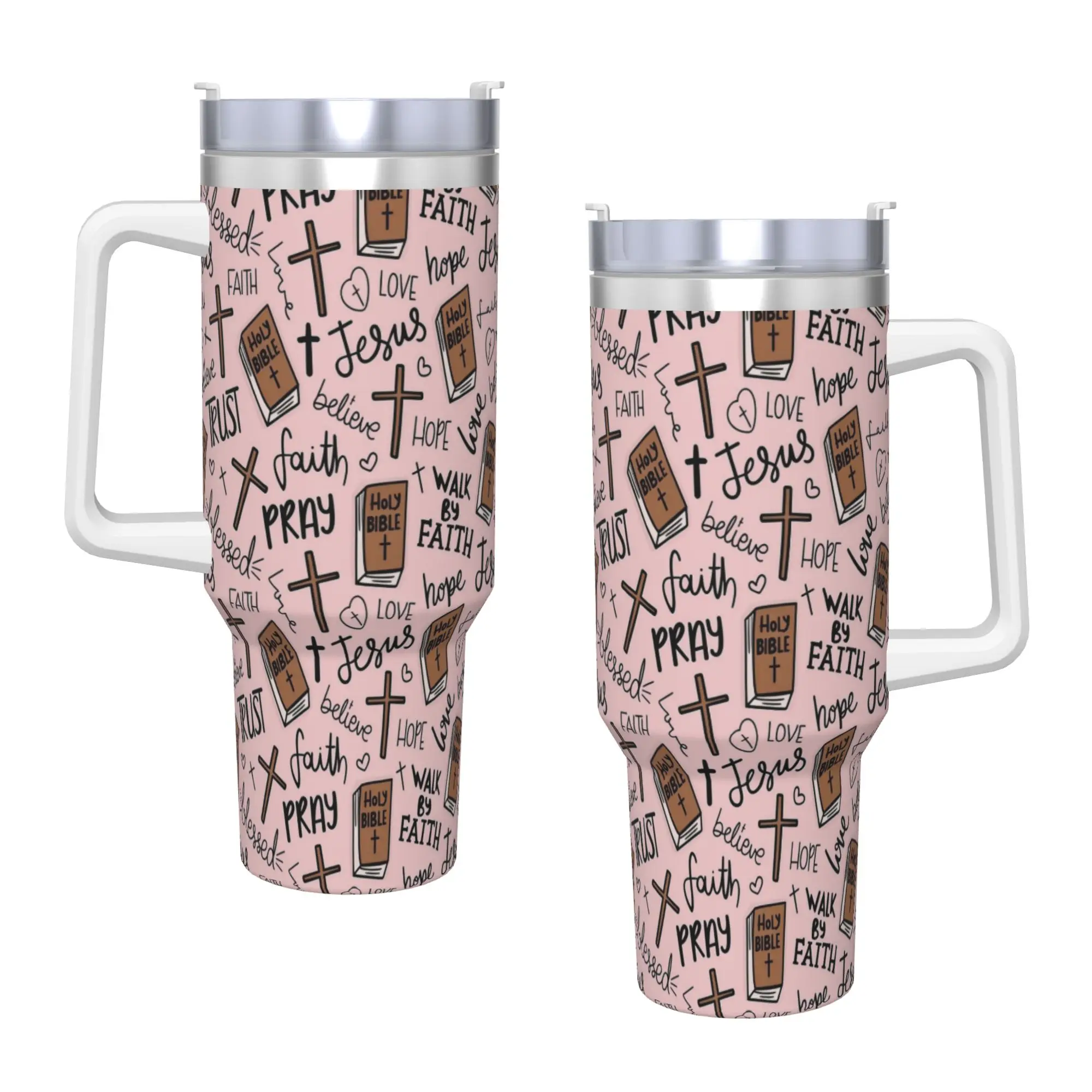 Stainless Steel Tumbler Christian Bible Jesus Coffee Mug  Keep Heat Hot Drinks Mugs Cup Beach Graphic Water Bottle
