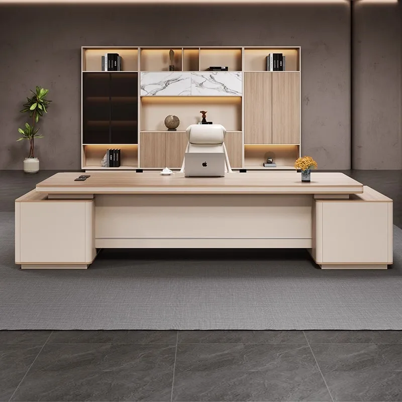 Desk Boss Table Italian Light Luxury Desk And Chair Combination Office Chairperson Manager Desk President Office Computer