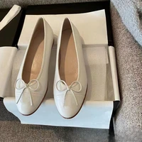 Women Ballet Shoes Bow Flat-soled Single Shoes Round Head Lazy Shoes Ladies Casual Shoes 8