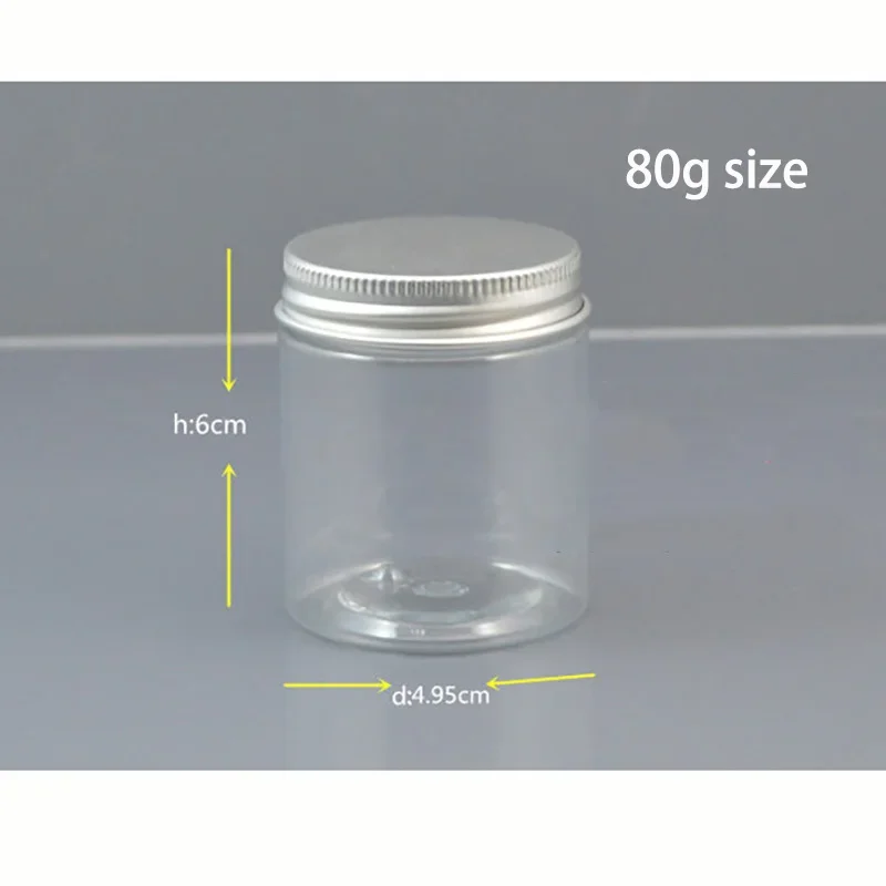 80g Plastic Refillable Jar 80ml Cosmetic Cream Honey Container Empty Facial Mask Lotion Transparent Travel Bottle