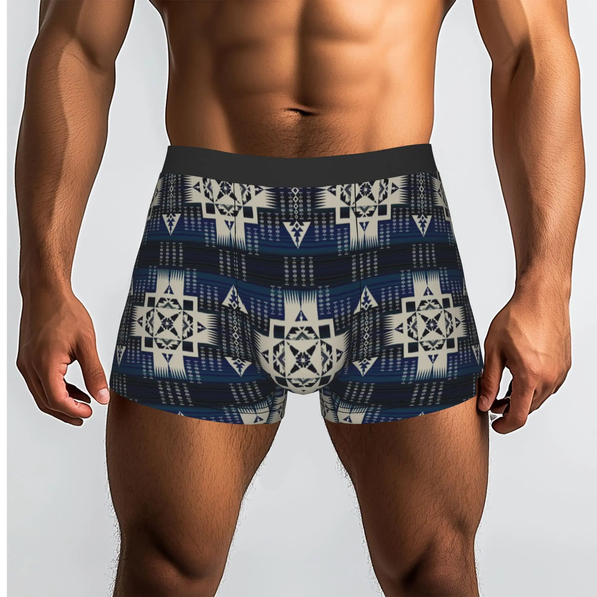 Custom Native American Tribal Pattern Aztec Southwestern Underwear Male Print  Boxer Shorts Panties Briefs Breathable Underpants