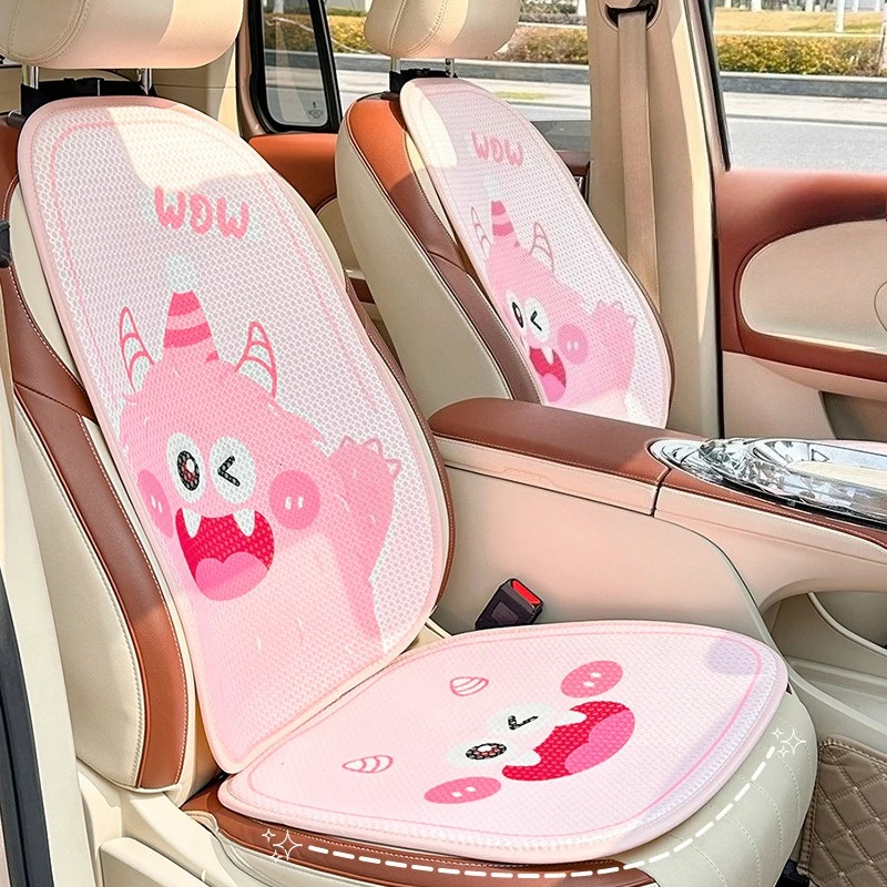 

Small Monster Cartoon Car Seat Cushion Breathable Anti-Slip Summer Car Rear Seat Cover Universal Four Season Comfort Pad