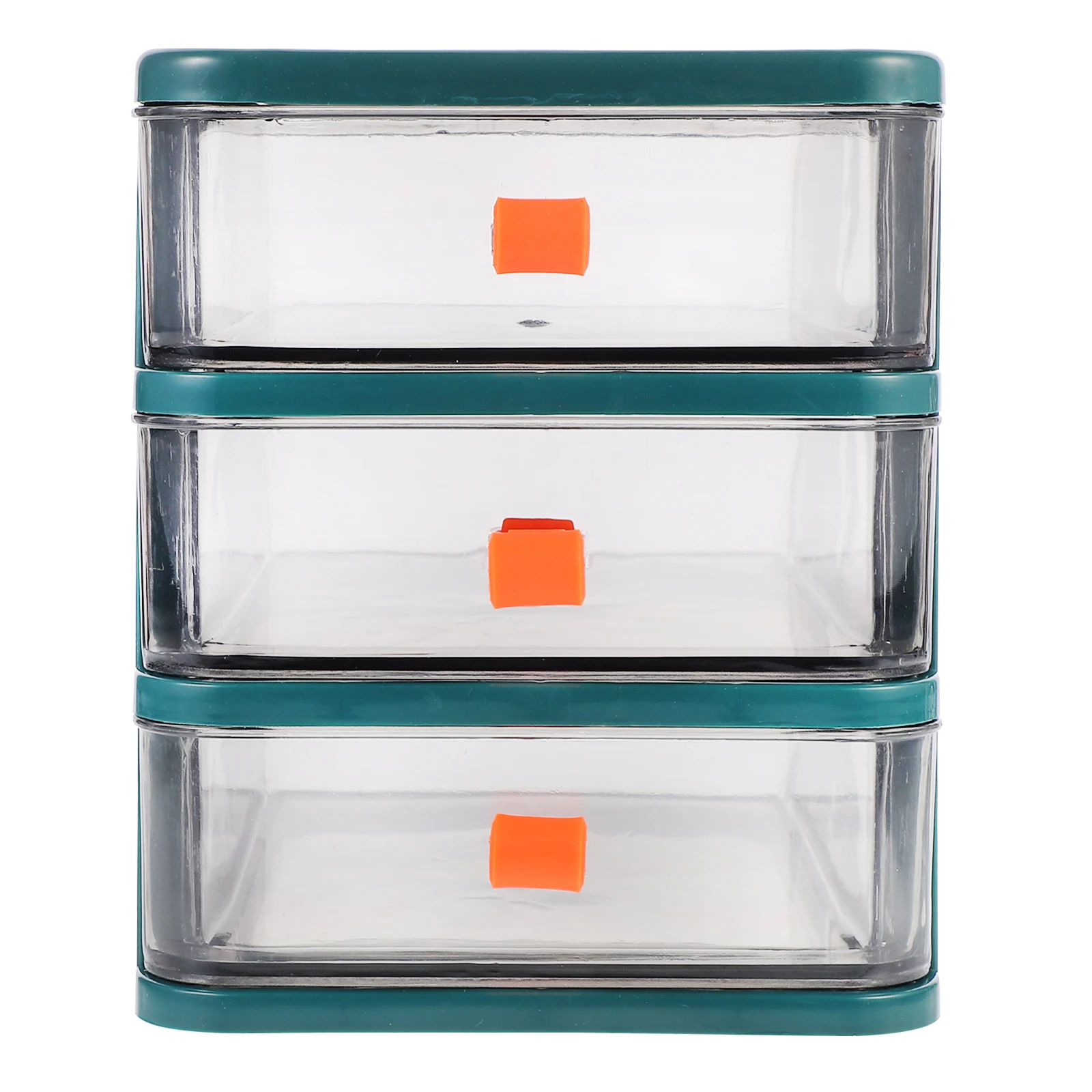 

Desktop Storage Box 128x96x140mm Mini Green Multi-deck Drawers Organizer Transparent Jewelry Study Room Lightweight