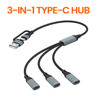 Elough USB to Type-c HUB Charging Cable Transmission Splitter Adapter OTG Computer Docking 3 in 1 Type-c Port HUB