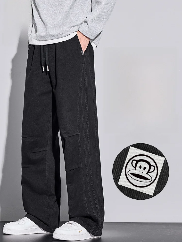 

Мужские повседневные брюки Paul Frank: свободные, широкие, длинные, осенние, модные, брендовые, из хлопка, не мнущиеся, прямого кроя