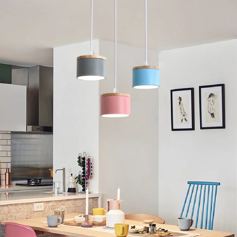 

LED pendant lamp Nordic Modern Restaurant Hanging Lighting for Home Living Dining Room Kitchen Wood Decoration Pendant light