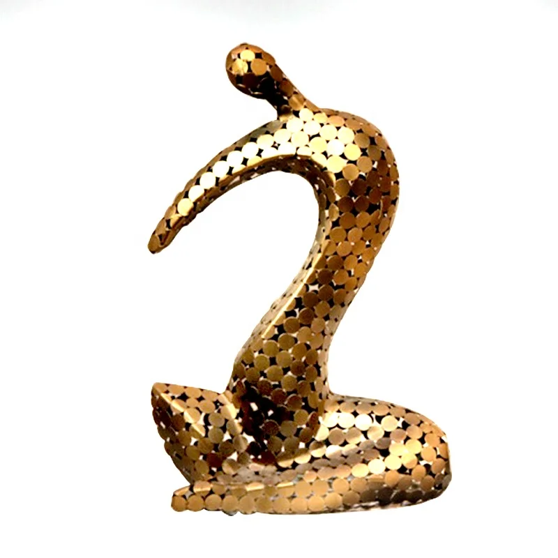 Factory Price Dancing Gold Abstract Body Modern Art Metal Crafts for Hotel Room