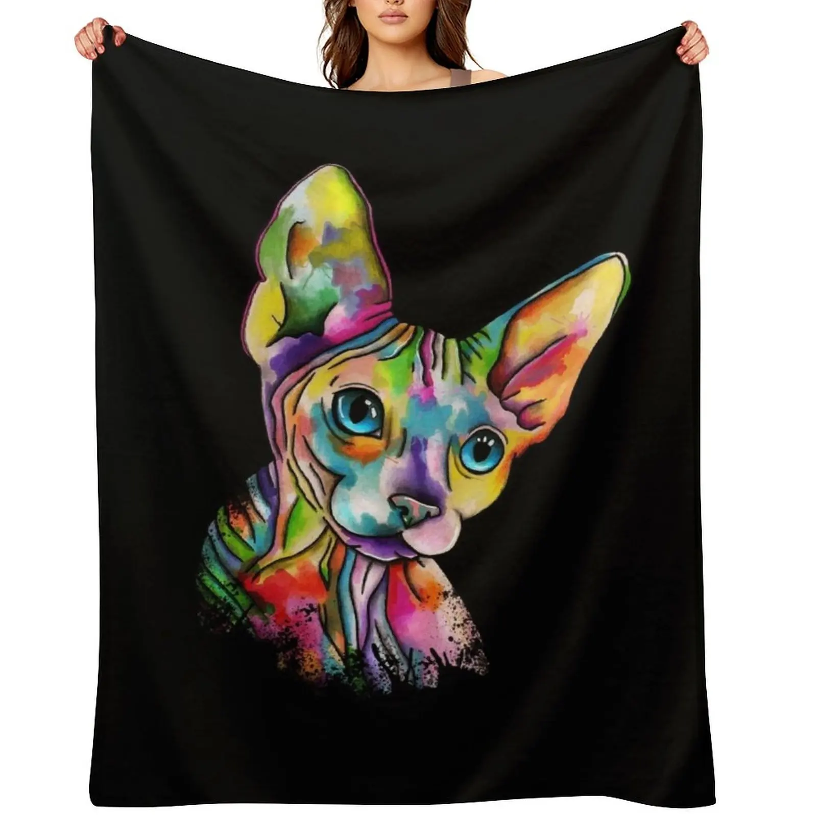 

Sphynx Throw Blanket Hair anime For Sofa Thin Heavy Blankets